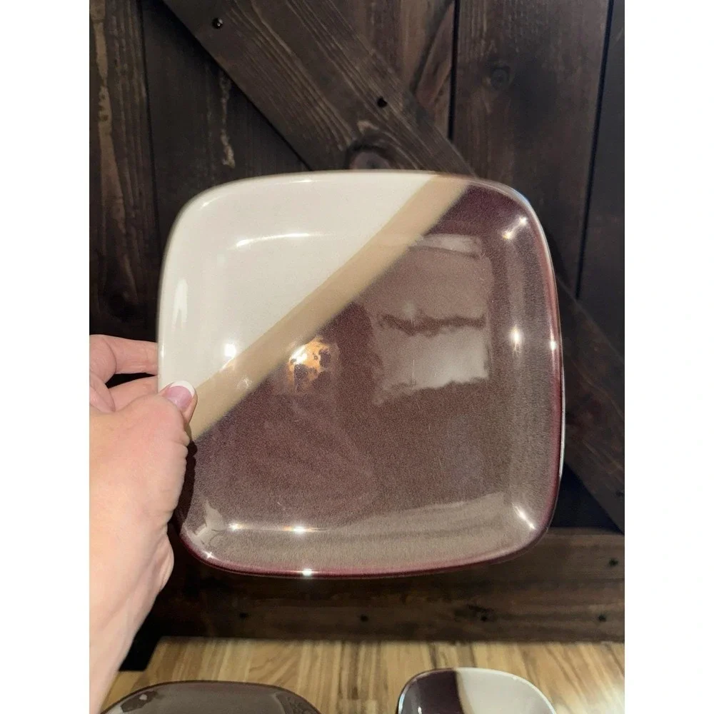 Platzgraff Brownstone Set Of 16‎ Square Dinner & Salad Plates Mugs Bowls VTG
